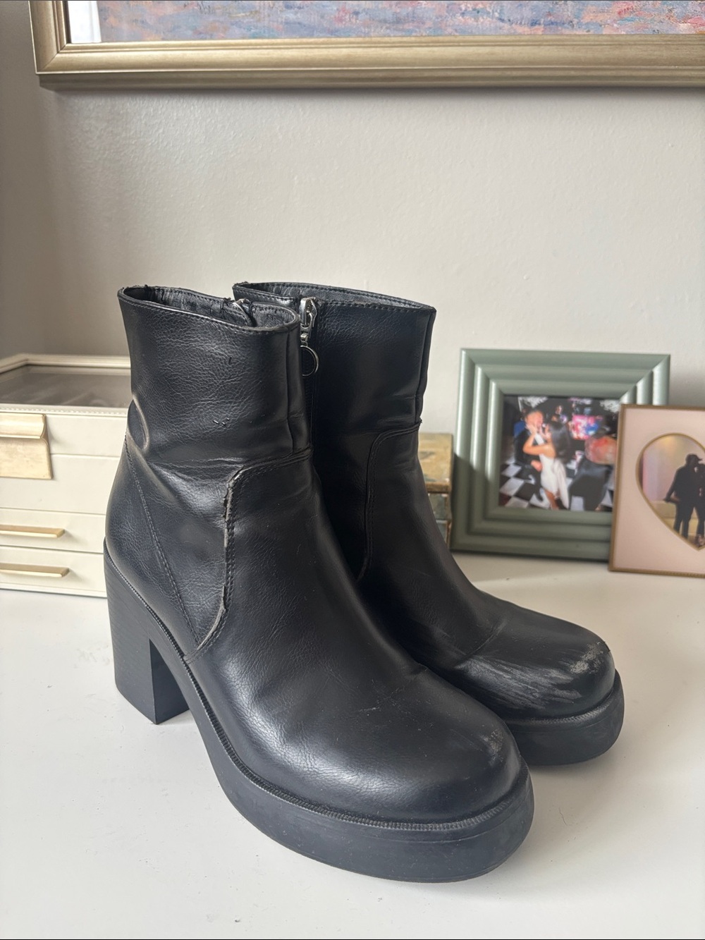 Dirty Laundry Black Platform Ankle Booties